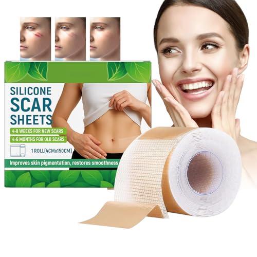 Cinta de Silicona para Cicatrices | Cinta Reductora de Marcas,Parches Reutilizables de Gel para Cirugía Viaje Hogar Deporte Hombre Mujer