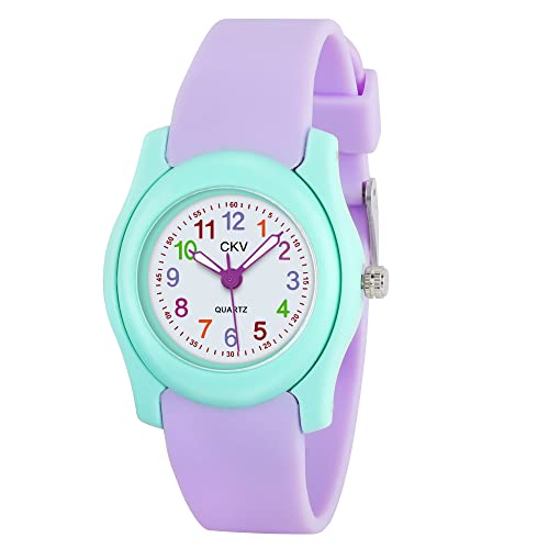 Ckv Kids Analog Watch For Girls 30M Waterproof Watches For 3-12 Years Old Kids Time Teaching Soft Band Great Gifts For Birthday #TOP8