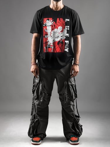 Image of One Piece Anime I Will Be The Pirate King Printed Half Sleeve T Shirt