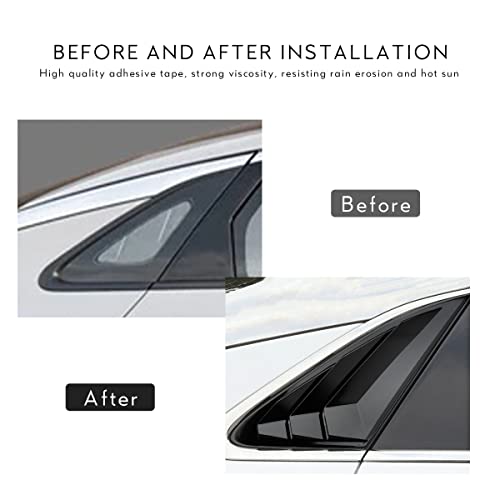 Dloveg Rear Side Window Louvers Compatible For 2021 2022 2023 Kia K5 Accesories Sport Style Air Vent Cover (Glossy Black) #TOP1