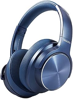Mixcder Wireless Noise Cancelling Headphones Bluetooth 5.0, E9 PRO Foldable Over Ear Headset with Microphone, Quick Charge, aptX LL, 35 Hours Playtime - Blue