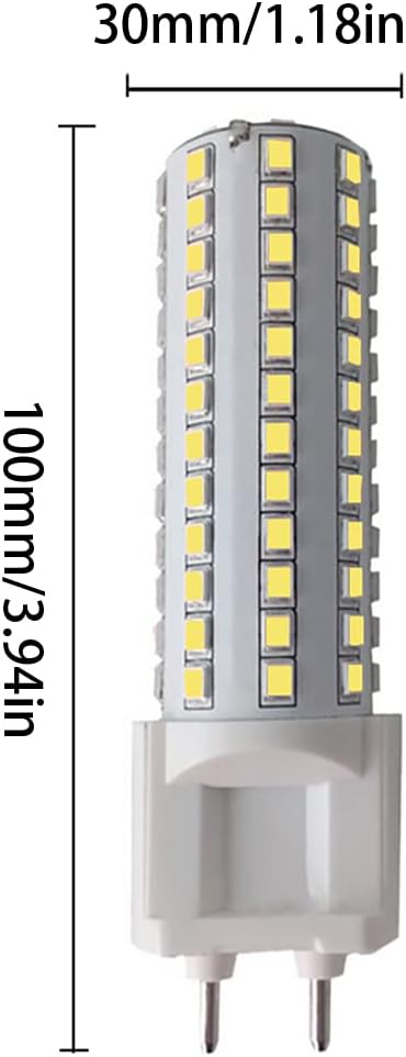 G12 LED Light Bulb 10W Metal Halide Lamp G12 Bi-Pin Base Corn Light Equivalent 100W Halogen Bulb 108 LED 2835 for Garage Warehouse Spotlight Lighting Fixture SMD Natural White 4000K AC100-277V 2 Pack
