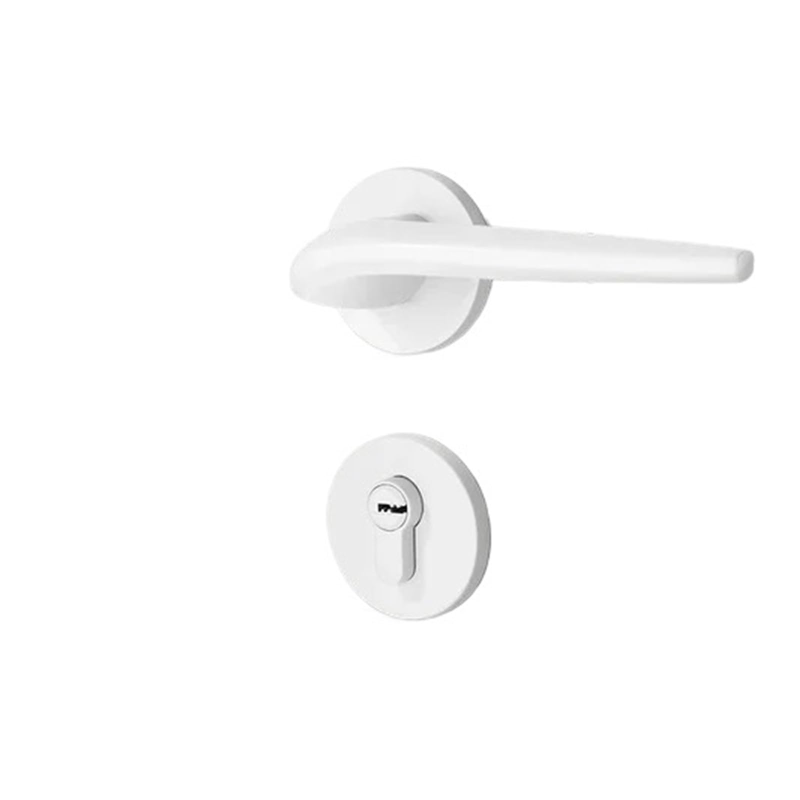 Indoor Door Lock, 1 Set of Aluminum Alloy White Indoor Home Bedroom Door Handle Lock with Key(C-58mm)