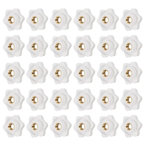 Écrous de serrage M8 bouton plastique blanc à visser tête filetée femelle laiton x30