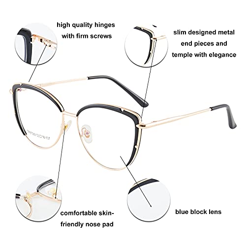 Image of Cat Eye Blue Light Blocking Glasses Women TR90 Lightweight Computer Eyeglasses Anti blue-ray Eyewear
