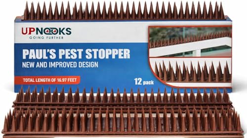 Heavy Duty Cat, Bird, Rodent Deterrent Outdoor Anti-Climb Repellent Security Device Spikes - 12 Pack [16.97FT] (1.98 pounds)