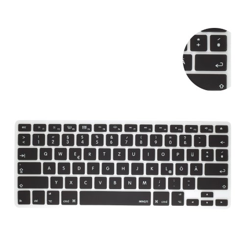 MiNGFi Deutsche QWERTZ 2008-2017 MacBook Tastaturschutz, US/ANSI, Schwarz