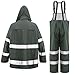 VUVEA Rain Suit For Men & Women Waterproof Heavy Duty Rain Gear Reflective Jacket & Bib Pants for Fishing Outdoor Work Raincoats