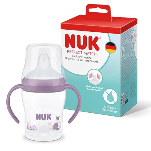 NUK Perfect Match Vaso de Aprendizaje Bebe | 6+ meses | 150 ml | Vaso antiderrames para niños pequeños | Asas antideslizantes | Hipopótamo | 1 unidad