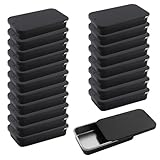 Coshar 20pcs Mini Slide Top Tin Containers Portable Rectangular Box for Crafts Storage, DIY Lip Balms and Solid Perfumes(Black)