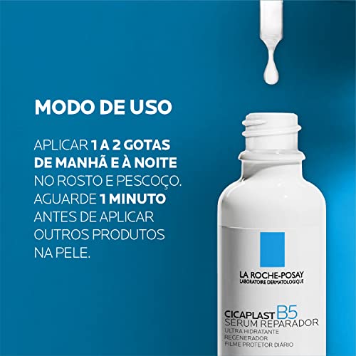 La Roche-Posay, Cicaplast B5 Sérum 30ml, Reparador Facial Intensivo Diário, Regnerador, Ultra Hidrat