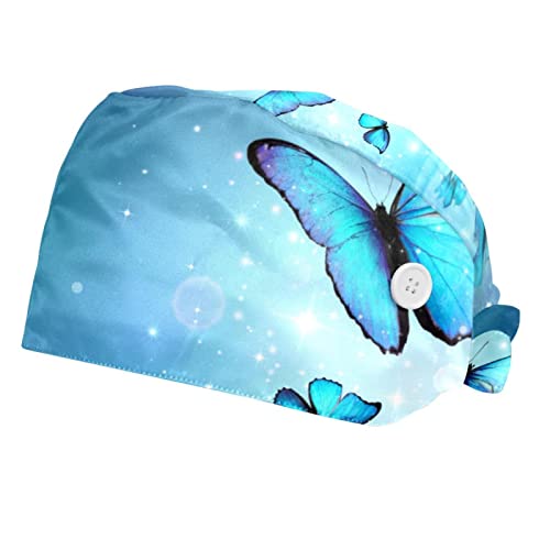 Couvre-chef unisexe casquette papillon bleu anti-transpiration