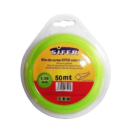 Sifer hilo desbrozadora verde cuadrado 3.00 mmx 50 mt 48222071