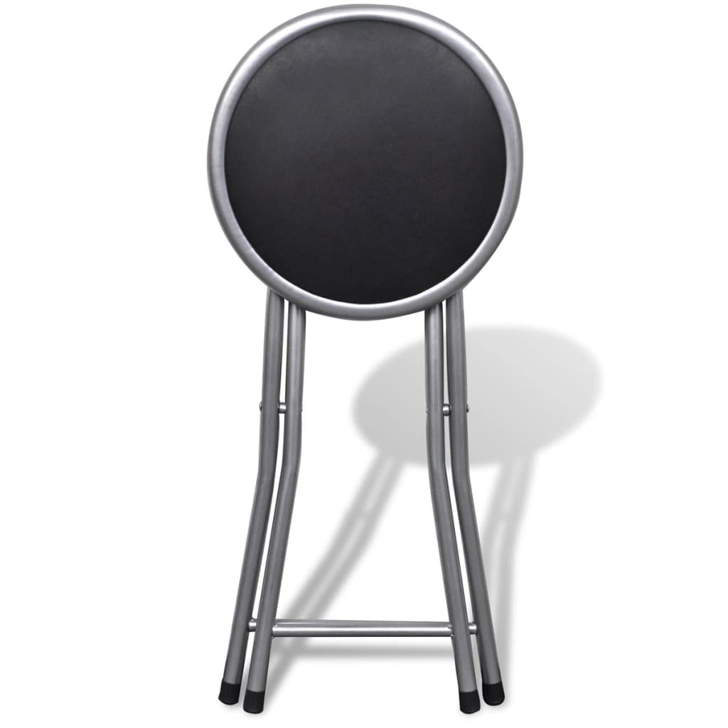 Klappbare Hocker 4 Stk mit Kunstlederbezug, Stahlrahmen, 30x44,5 cm, faltbar, platzsparend und leicht, robust und stapelbar für Küche, Garten, Camping, Büro und Gäste