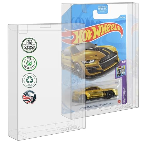 MALKO Hot Wheels & Matchbox Protector Display Case for Carded 1:64 Mainline Diecast Cars - 10 Pack | Assembly Required