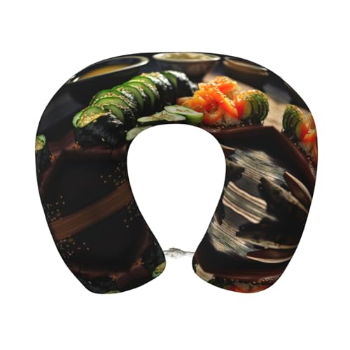 Almohada de espuma viscoelástica U para viaje 25 cm miniatura 1
