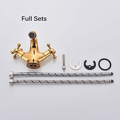 Grifo Para Lavabo, Bidé Dorado, Ducha, Grifo Para Lavabo De Baño, Manijas Dobles, De Agua Fría Y Caliente, Caño Giratorio De Latón Antiguo, Agua Para Inodoro-cromo,Dorado