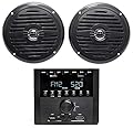 MB Quart RVM2.0 2-Zone RV Receiver Bluetooth Radio Stereo Bundle with Pair Rockville MS525B 5.25" 400 Watt Waterproof Marine Boat Speakers 2-Way Black