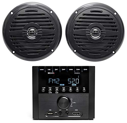 MB Quart RVM2.0 2-Zone RV Receiver Bluetooth Radio Stereo