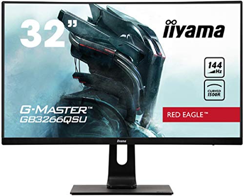 iiyama Ecran 31,5" G-Master Red Eagle GB3266QSU-B1, incurvé, QHD@144hz, FreeSync,Pied en réglable en Hauteur, 400cd/m², Haut-parleurs, DP/HDMI/USB, 1ms, Black Tuner