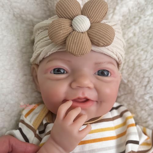 46 cm Ganzkörper-Reborn-Babypuppe aus Silikon mit offenem Mund, Mädchen lebensechte Neugeborenenpuppe mit beweglichen Gliedmaßen – Bild 7
