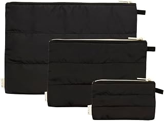 Itzy Ritzy Packing Cubes - Set of 3 Lightweight Packing Cubes or Travel Organizers; Soft Puffer Styling is Machine Washable; Includes 3 Different Sizes of Packing Cubes; Midnight