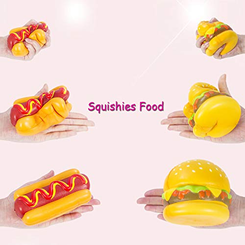 AILIMY Hamburger Giant Hot Dog Bread Cheese Pizza Squishy Jumbo Cream Scented Food Soft Squishies Slow Rising Squeeze Toys - Thumbnail 3