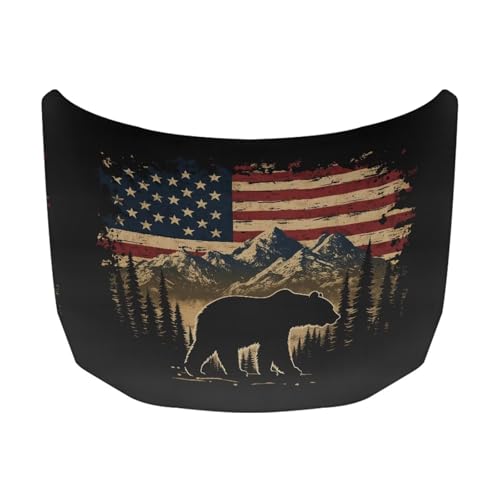 Image of Car Hood Cover Protector,Bear Print Comfortable Breathable Print Stylish Hood Covers for Cars,Decoration Universal Car Accessories