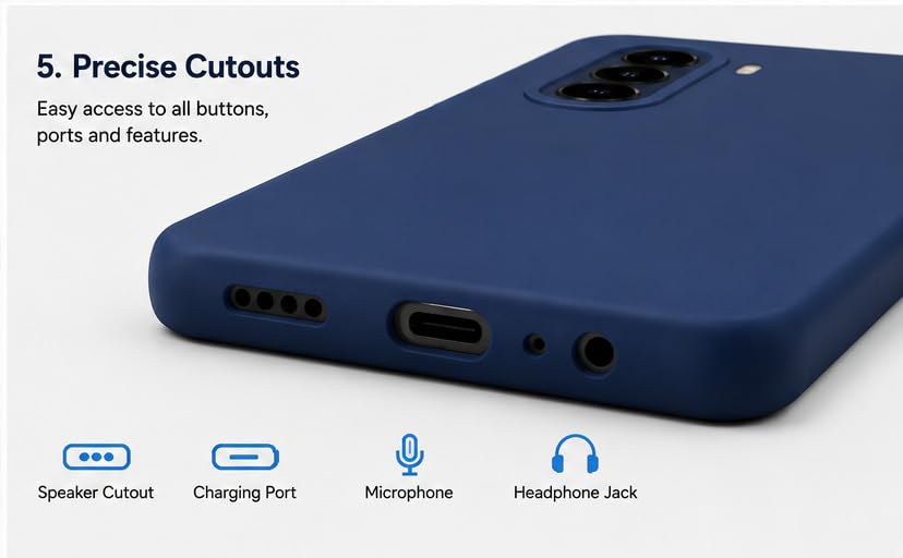 Image of FIRST MART Silicone Back Cover for OnePlus Nord CE 6 lite | Matte Blue Anti-Slip Grip Case, Precise Cutouts, Scratch Resistant, Slim Fit | Pack of 1