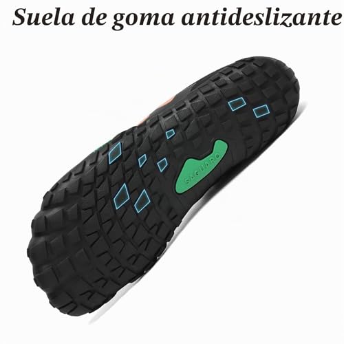 Miniatura 7 de Saguaro Hombre Mujer Barefoot Zapatillas De Trail Running Minimalistas Zapatillas De Deporte Fitness Zapatos Descalzos Para Correr En Montaña Escarpines De Agua, Ink Black, 38 Eu