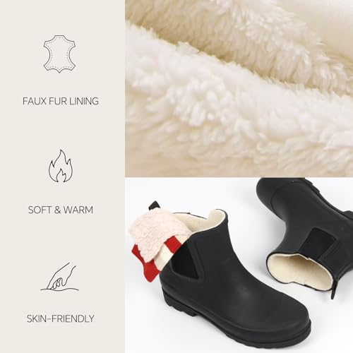Furuian Women's Waterproof Rain Boots with Plush Lining - Now $9.99