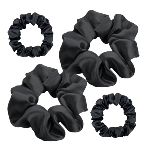 【Il pacchetto include】2 pezzi grande elastici per capelli e 2 small elastici capelli donna piccoli in nero. Adatto a qualsiasi tipo di capello. Capelli lunghi, lisci, ondulati, capelli ricci, code di cavallo pulite, capelli spessi o sottili.