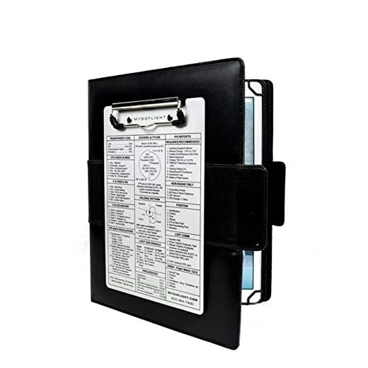 MYGOFLIGHT iPad Folio C Kneeboard for 12.9" iPad/Tablet with 360° Rotation (Black, Leather)