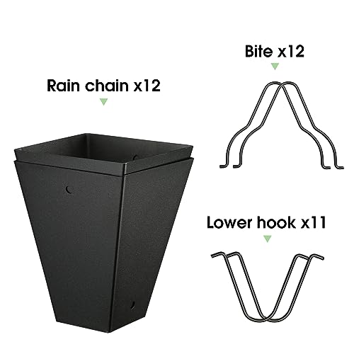 Te Deum SL34001BK-TE Square Link Rain Chain thumb #4