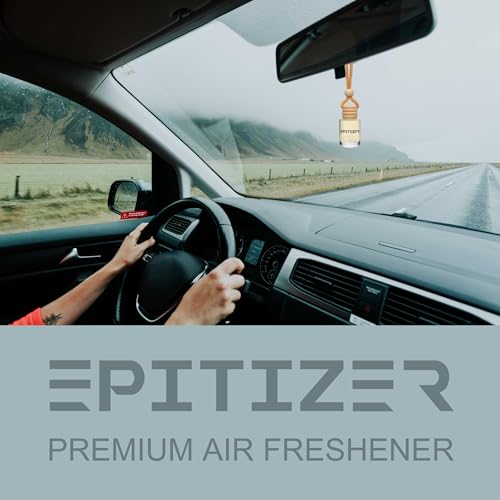 Image of Hanging Car Air Freshener Celestine - Premium Luxury Scent, 10ml Glass Bottle with Wooden Cap, Lasts 30-45 Days