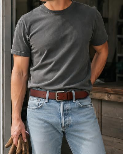 Image of CHAOREN Mens Belts Casual for Jeans - Full-Grain Leather, Durable Cowhide