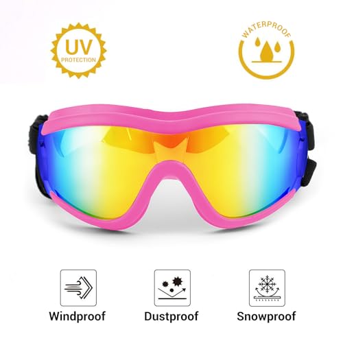 image for NAMSAN Dog Goggles Medium to Large Dog UV Sunglasses Windproof Anti-Du