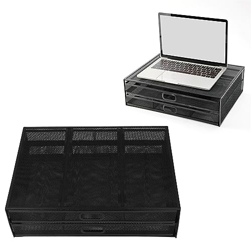 Support de moniteur anti douleur cervicale avec grand tiroir de rangement