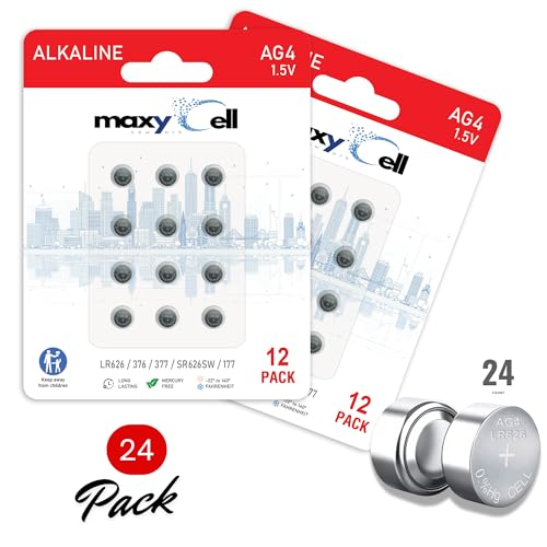 Batería AG4 LR626 Alcalina 24 unidades 1.5V para relojes y más miniatura 2