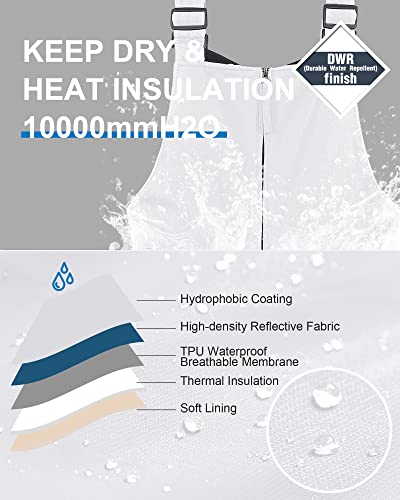 Image of CREATMO US Boy's Snow Bibs Kids Ski Pants Waterproof Insulated Winter Overalls