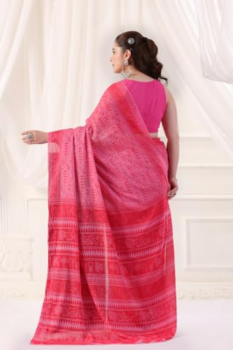 Image of TAMAIRA FASHION Mulmul Pure Cotton Saree For Woman Warli Printed|Office Wear Daily Wear Sarees For Women Without Blouse Piece(Available in 19 Colours)