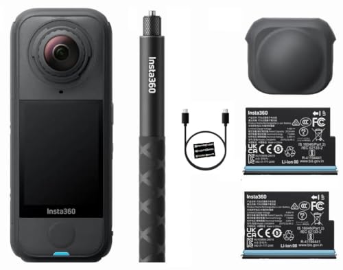 Image of Insta360 X4 Air Starter Bundle - Lightweight 165g 8K 360 Camera, Invisible Selfie Stick Effect, Replaceable Lenses, Shoot First & Frame Later, Built-in Wind Guard, FlowState Stabilization