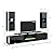 AMERLIFE Wall Unit Entertainment Center with Fireplace and Storage, Includes 80" 2-Tier Fireplace TV Stand, 2 x Wall Cabinets & 2 x End Tables, Modern LED Lights TV Console for Living Room, Black