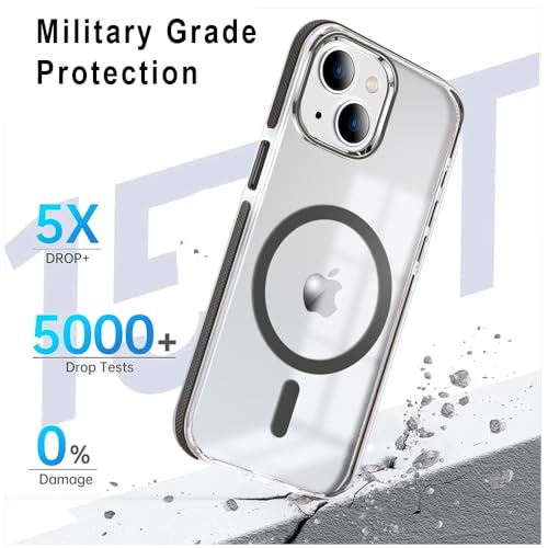 Image of MINTZZ ️ for iPhone 13 Case, Compatible with MagSafe, Military-Grade Protection, Yellowing Resistant, Scratch-Resistant TPU Back, Magnetic Phone Case for iPhone 13 Clear Black