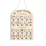 Wooden Daily Routine Chart 11x15', to Do Chart for Kids, Wooden Chore Chart for Kids, Routine Chart for Toddlers, Morning Bedtime Routine Chart for Toddlers