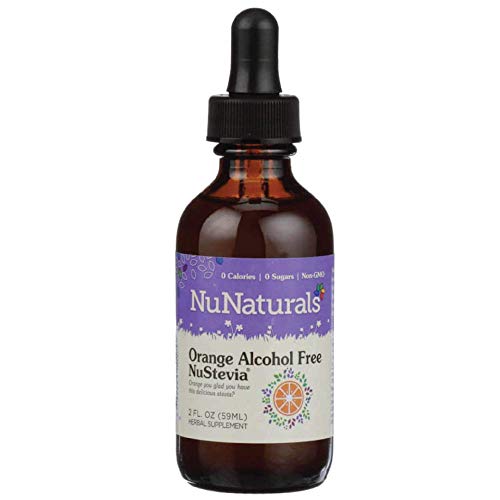NuNaturals NuStevia Liquid Orange Stevia Alcohol Free Natural Liquid Sweetener