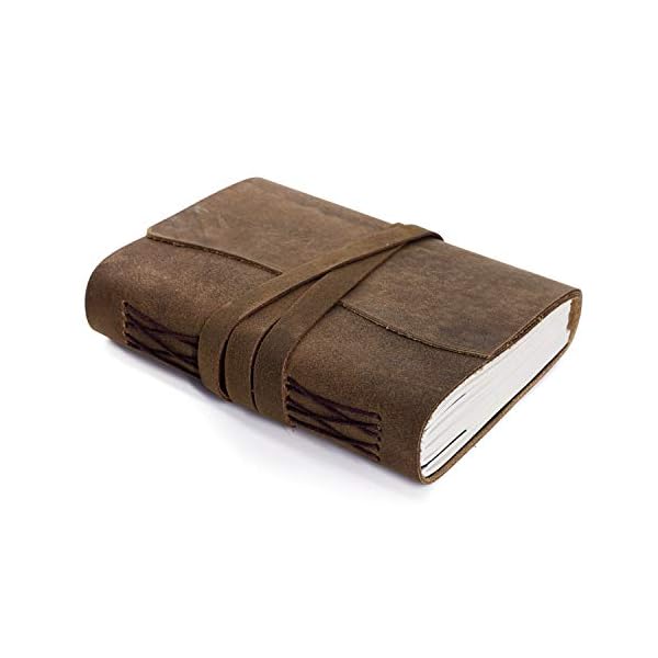 Handmade Leather Diary/Writing Notebook, Diary/Bound, Daily Notepad for Men and Women, Unlined Paper, Medium, Writing…