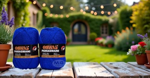 Image of M.G ENTERPRISE Os wale 3 Ply Knitting Yarn Wool, Royal 600 gm Best Used with Knitting Needles, Crochet Needles Wool Yarn for Knitting. by M.G ENTERPRISE Os wal X