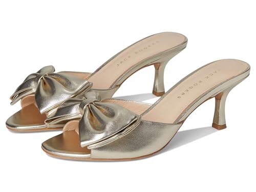 Jack Rogers Women's Lola Bow Sandal-Metallic Nappa Heeled