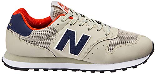 Tênis New Balance 500, Masculino, Bege/Azul/Vermelho, 39
